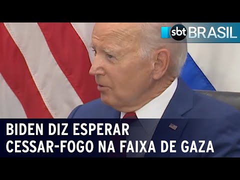Biden diz que espera cessar-fogo na Faixa de Gaza até a próxima semana | SBT Brasil (27/02/24)