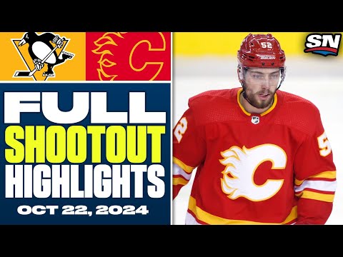 Pittsburgh Penguins at Calgary Flames | FULL Shootout Highlights - October 22, 2024