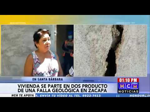 Santa Bárbara: Falla geológica provoca que vivienda se parta en dos