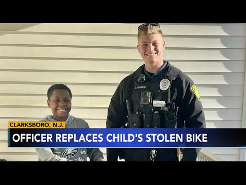 South Jersey police officer replaces child's stolen bike