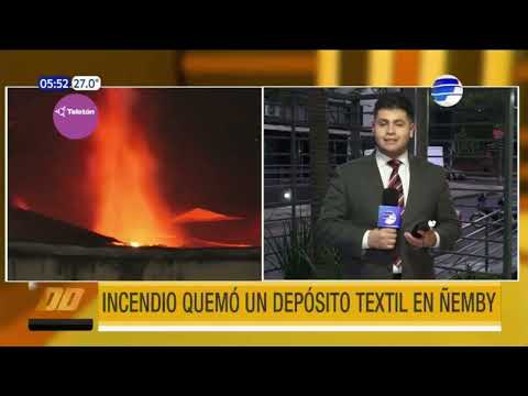 Incendio consumió un depósito textil en Ñemby