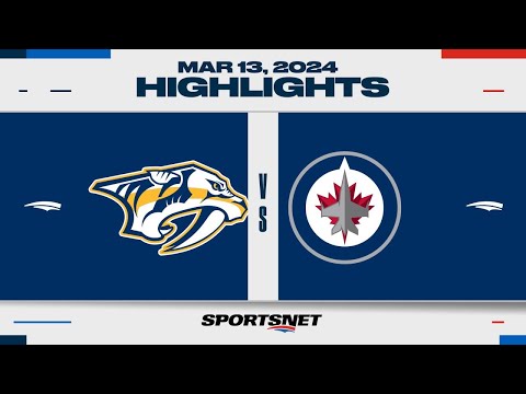 NHL Highlights | Predators vs. Jets - March 13, 2024