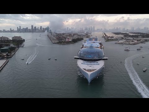 World’s largest cruise ship the Icon of the Seas sets out on maiden voyage from Miami