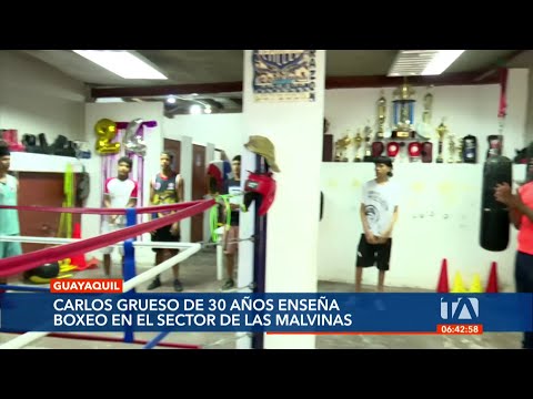 Una escuela de boxeo que enseña disciplina y valores al sur de Guayaquil