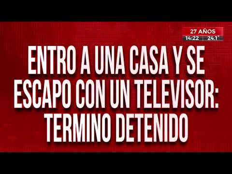 Entró a una casa y se escapó con un televisor: terminó detenido