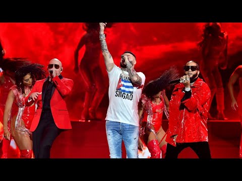 PITBULL X FARRUKO X EL ALFA EL JEFE X OMAR COURTZ - TEN CUIDADO EN VIVO PREMIOS JUVENTUD 2021