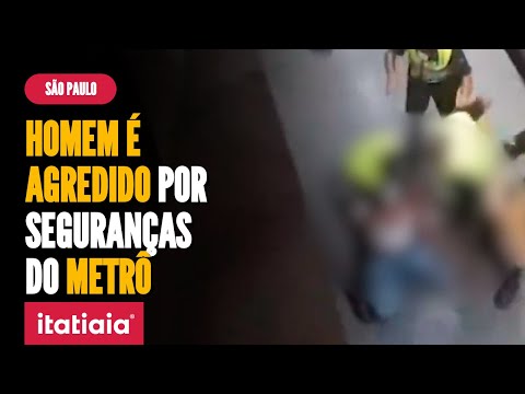 SEGURANÇAS AGRIDEM PASSAGEIRO DO METRÔ DE SÃO PAULO