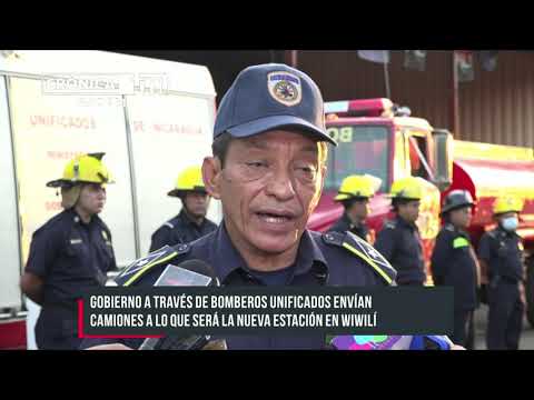 Nuevas unidades contra incendios parten a estación de bomberos en Wiwilí - Nicaragua