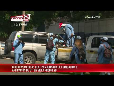 Labores para erradicar el zancudo en Villa Progreso, Managua - Nicaragua