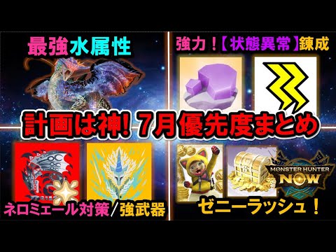 【熱い7月!】この優先順位で取り組みます『モンハンNow』