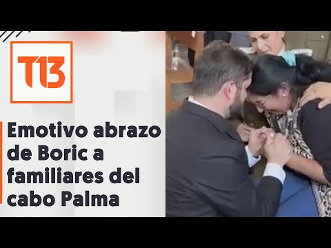 Presidente Gabriel Boric da emotivo abrazo a familiares del cabo Daniel Palma