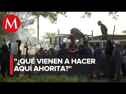 Pobladores de Chiapas intentan evitar el ingreso de fuerzas federales a pedradas