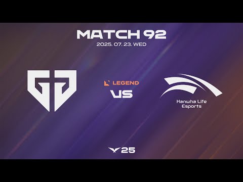 GEN vs HLE | 매치 92 하이라이트 | 07.23 | 2025 LCK