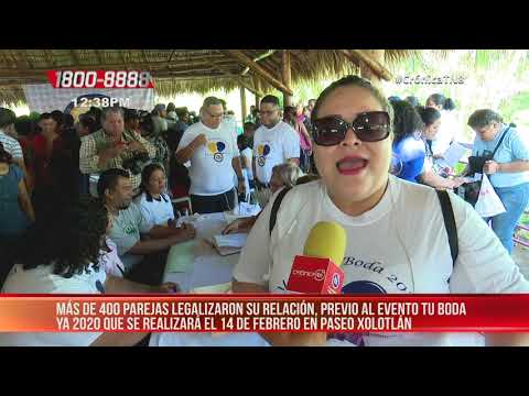 Más de 400 parejas en Nicaragua firman actas de Tu Boda Ya 2020