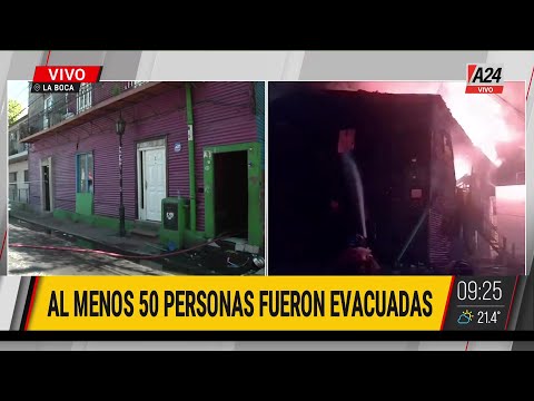 ? INCENDIO EN UN CONVENTILLO DE LA BOCA: 40 familias evacuadas.