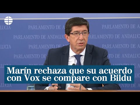 Marín rechaza que su acuerdo con Vox se compare con negociar con Bildu