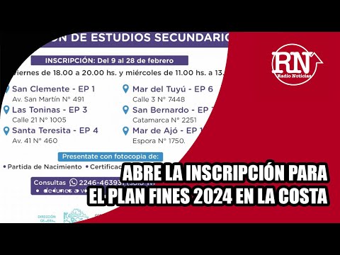 Abre la inscripción para el plan Fines 2024 en La Costa