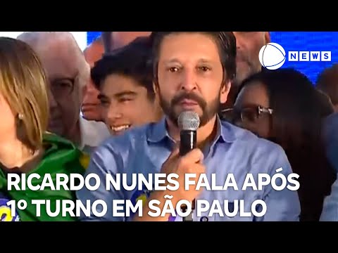 Ricardo Nunes fala após primeiro turno em São Paulo