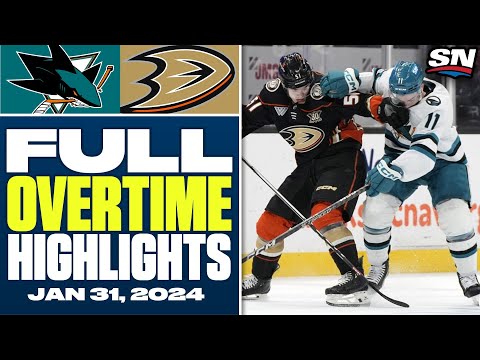 San Jose Sharks at Anaheim Ducks | FULL Overtime Highlights - January 31, 2024