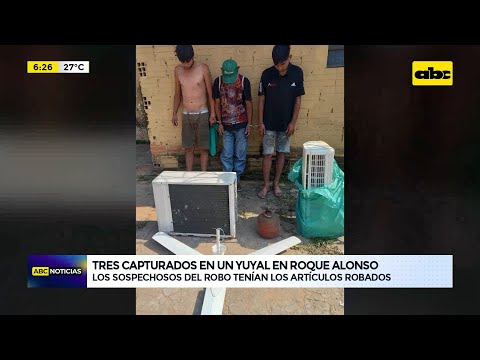 Tres capturados en un yuyal en Roque Alonso