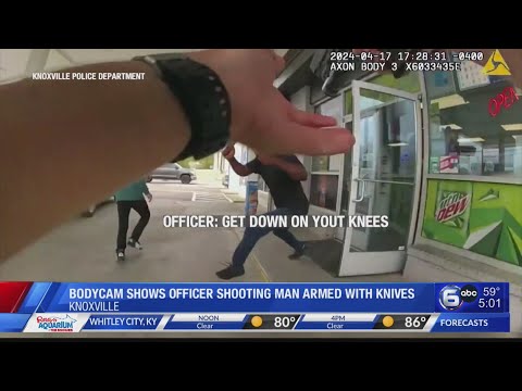 Bodycam shows KPD officer shoot man armed with knives