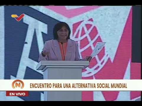 Delcy Rodríguez en el encuentro por la Alternativa Social Mundial, 18 abril 2024