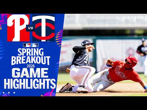 Phillies vs. Twins Spring Breakout Game Highlights (3/19/26) | MLB Highlights