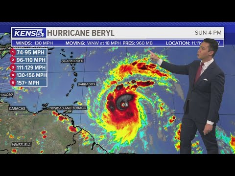 TROPICS UPDATE: Hurricane Beryl moves west in the Caribbean Sea