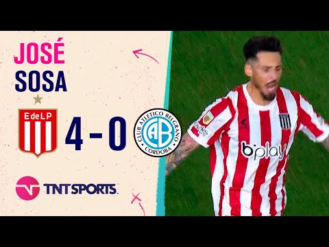 José #Sosa cerró la goleada de #Estudiantes ante #Belgrano con un bombazo de tiro libre