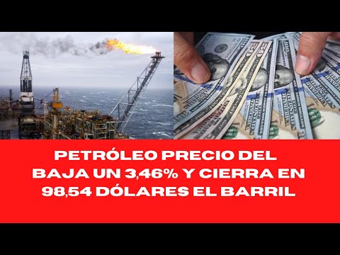 PETRÓLEO PRECIO DEL  BAJA UN 3,46% Y CIERRA EN 98,54 DÓLARES EL BARRIL