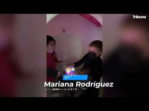 Mariana Rodríguez recibe golpe en la cara de un niño