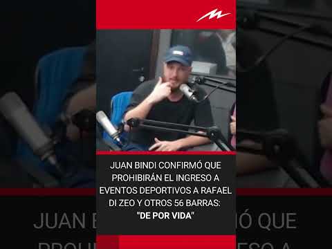 Juan Bindi confirmó que le prohibirán el ingreso a eventos deportivos a Rafael Di Zeo: De por vida