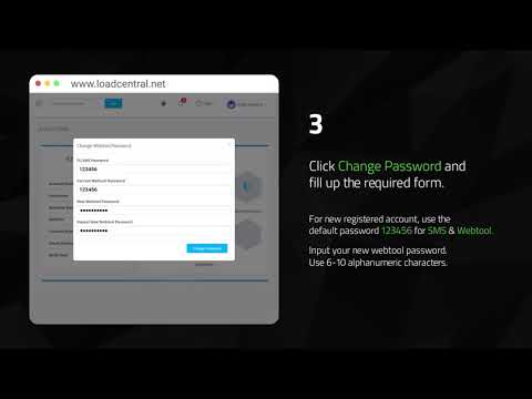 how to change loadcentral passwords