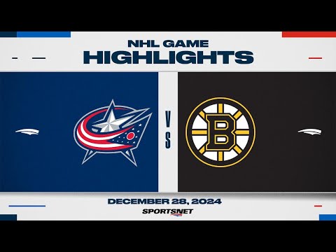 NHL Highlights - Blue Jackets vs. Bruins - December 28, 2024