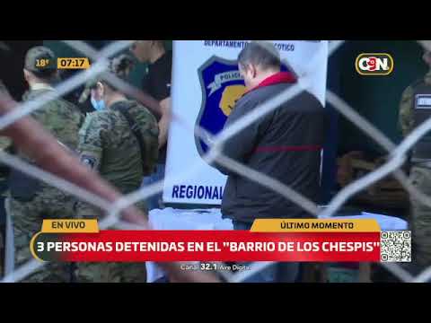 Allanamiento en Capiatá: 3 personas detenidas en el ''Barrio de los chespis''