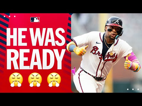 Ronald Acuña Jr. STAYS READY! Leadoff home run on FIRST PITCH!