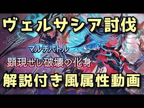 ヴェルサシア 風属性討伐動画 解説付き 水着バステト石なし【グラブル】