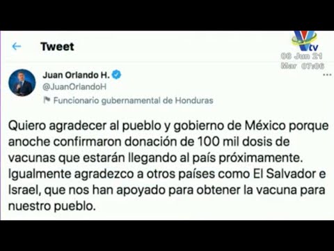 México donará 100 mil dosis de vacunas contra la Covid-19 a Honduras