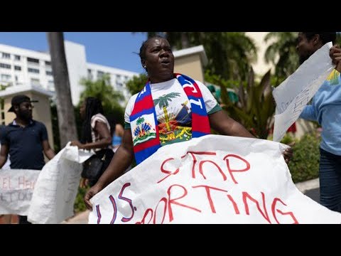 Haitianos protestan contra Ariel Henry en Puerto Rico: “El pueblo no puede respirar. Necesitamos que
