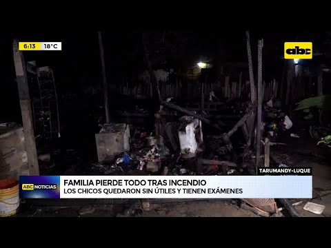 Luque: Familia pierde todo tras incendio de vivienda