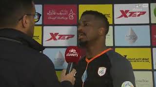مهاجم الشباب ناصر الشمراني وتعليق عن هدف الرائد القاتل ضد الهلال