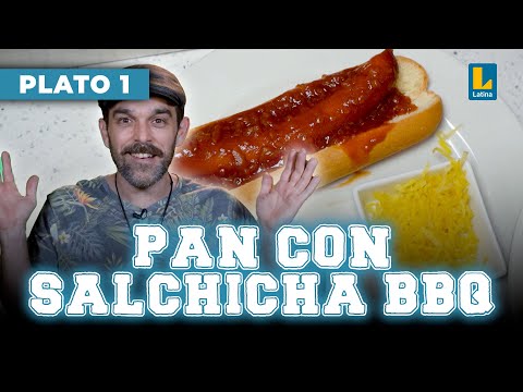 Pan con salchicha, salsa bbq picante y papas al hilo | El Gran Chef Famosos