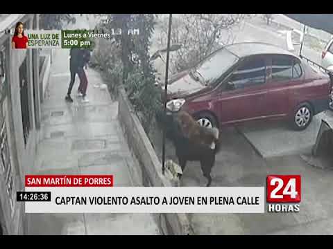San Martín de Porres: cámara capta violento asalto a joven en plena calle