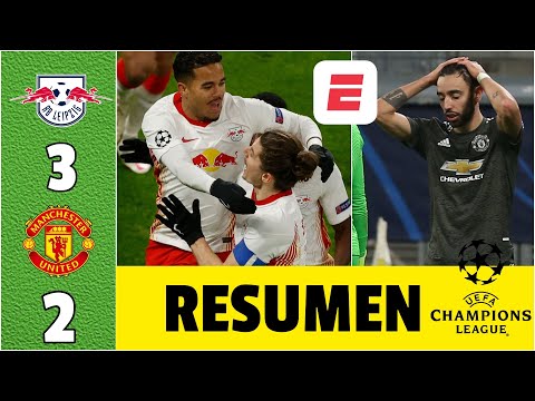 Leipzig 3-2 Manchester United. ¡JUEGAZO! Leipzig, a octavos. United, a la UEL | Champions League