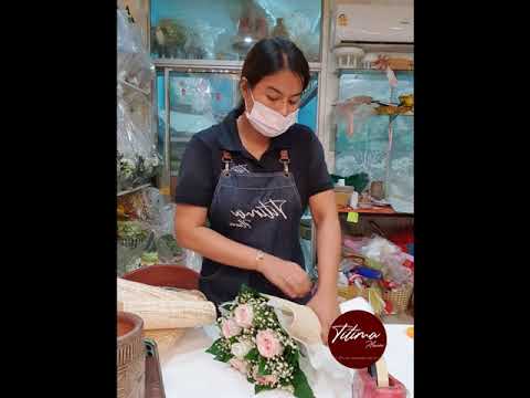 ห่อช่อดอกไม้ทรงกลม-ด้วยกระดาษส ห่อช่อดอกไม้ทรงกลม-ด้วยกระดาษส