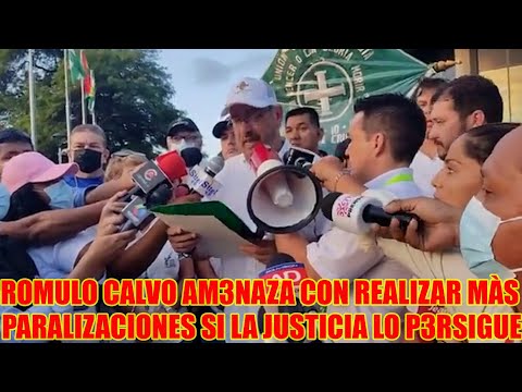 ROMULO CALVO Y HIJA DE AÑEZ LLEGARON HASTA FRONTIS DEL PALACIO DE JUSTICIA SANTA CRUZ..