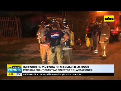 Incendio en vivienda de Mariano Roque Alonso