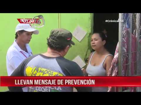 Brigadistas visitan barrios de Managua, Nicaragua para llevar mensaje de prevención