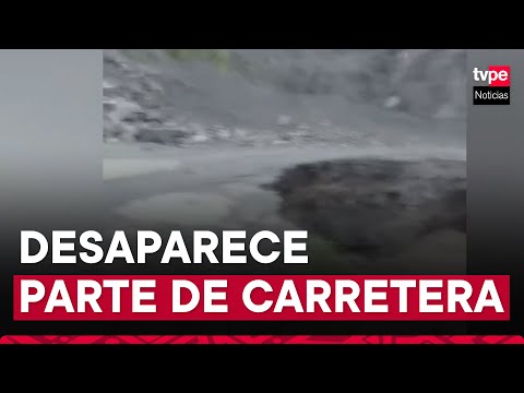 Huancavelica: plataforma de carretera colapsa por desborde del río San Juan