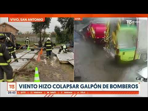 Viento hizo colapsar galpo?n de bomberos en San Antonio